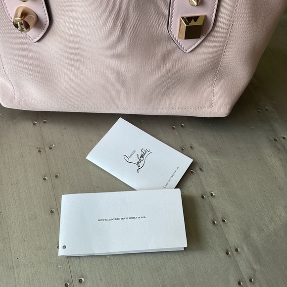 Christian Louboutin frangibus tote poupee pale pink graffiti shopper crossbody - Picture 8 of 12